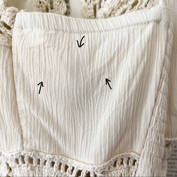 AMERICAN EAGLE Cream Crochet Bohemian Romper - Picture 16 of 16